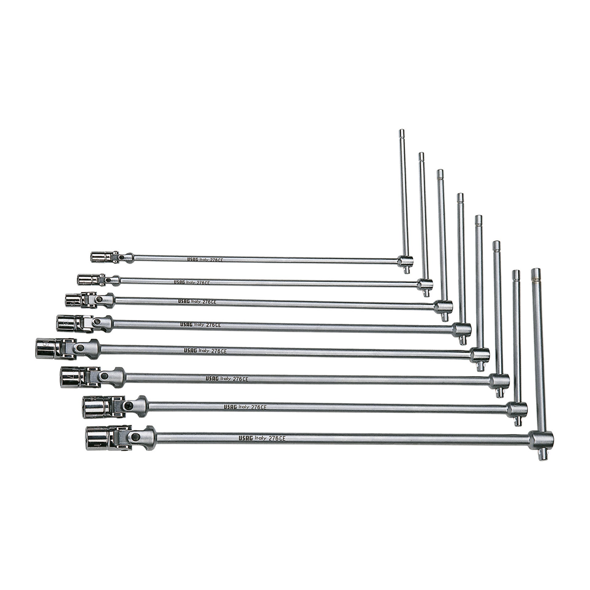 276 CE/SE8 - Serie di 8 chiavi a t snodate con bocca esagonale - Usag - U02760484 276 CE/SE8 - Serie di 8 chiavi a t snodate con bocca esagonale - Usag - U02760484